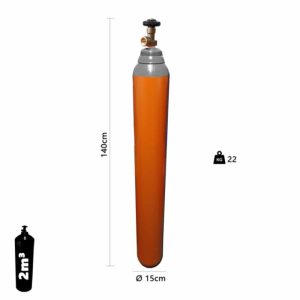 CILINDRO 2 m3 13 Lts 10Kg R075. D140 PARA GAS SELLO IRAM