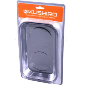 Alternative view of Plato magnético rectangular de acero inoxidable