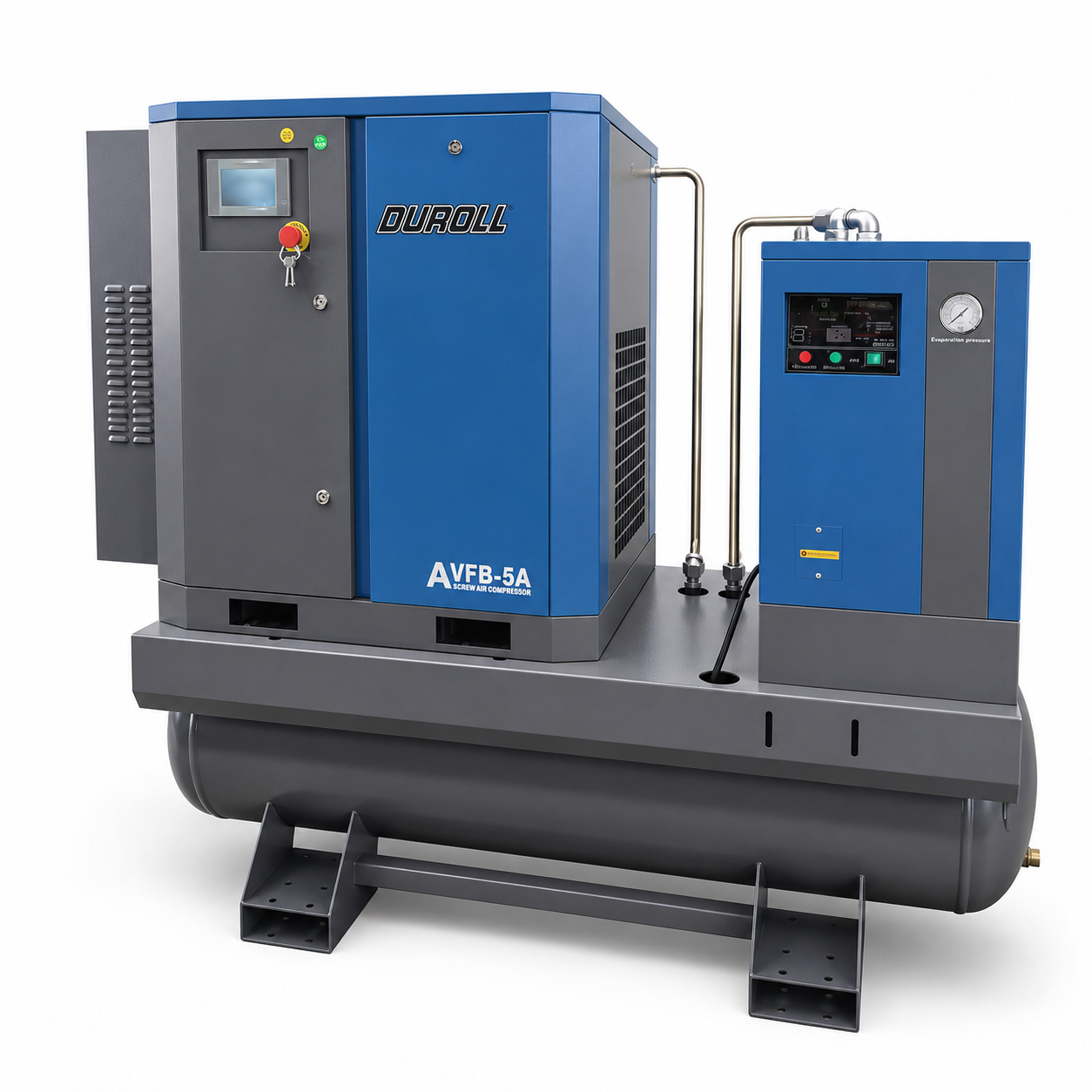 COMPRESOR A TORNILLO 5,5HP 220V – ALL IN ONE – INVERTER Velocidad Variable – Transmisión x correas - Imagen 2