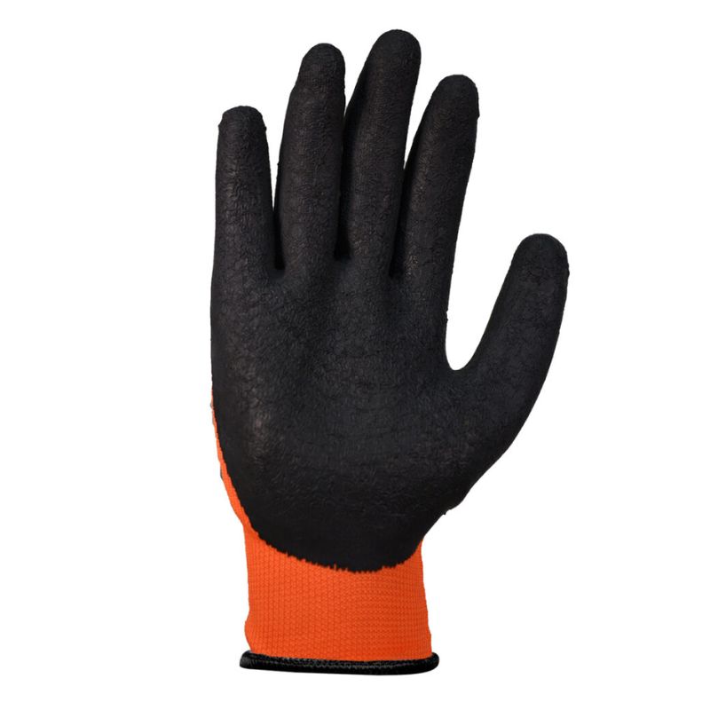 GUANTE LATEX RUGOSO SIN COSTURA NARANJA T.9 DP