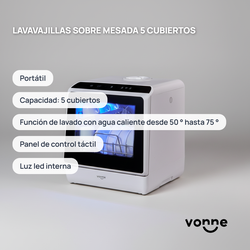 Lavavajillas sobre mesada 5 cubiertos - Imagen 5