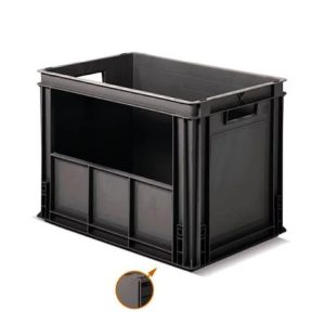 CONTENEDOR APILABLE ATHENA 600x400x430  (CON FRENDE ABIERTO HASTA LA MITAD, 3 ASAS ABIERTAS PARA TRASLADO)