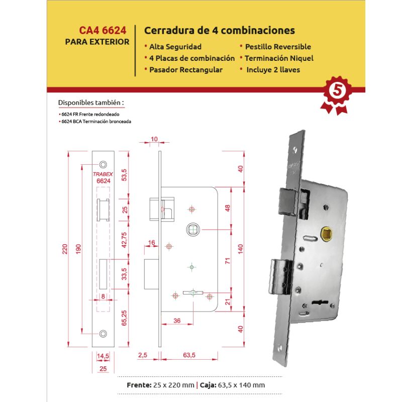 CERRADURA 6624 - Imagen 2
