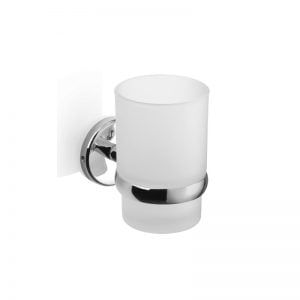 Porta Vaso Baño Piazza Dot Cromado Set Cepillo de Dientes