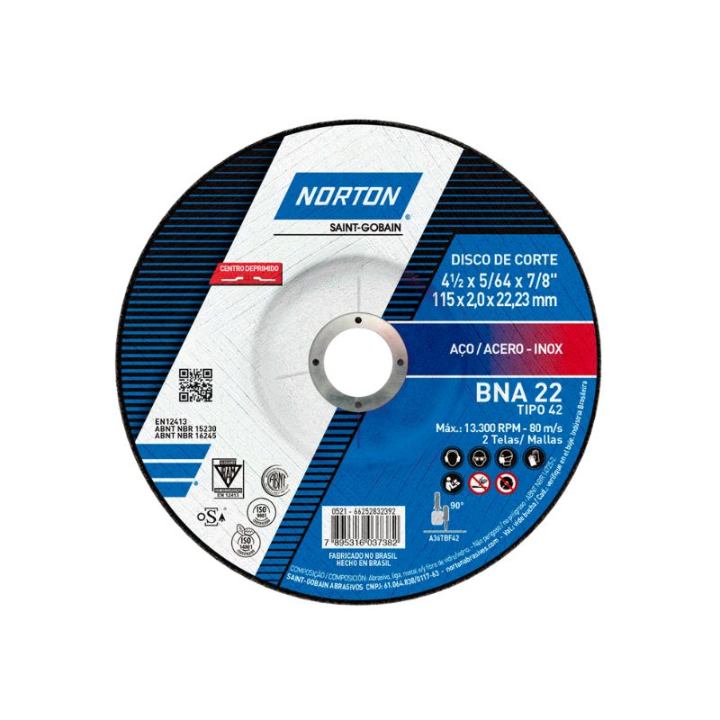 DISCO OXIDO ALUMINIO BDA 22 114X2.0X22 NORTON