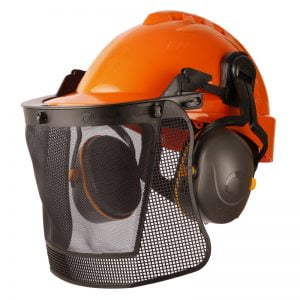 Kit Forestal Casco con Arnes Cremallera Textil - L340 Casco - Facial Malla - Adaptador
