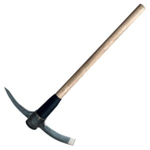 PICO FORJADO PUNTA Y PALA 108 mm CON CABO de MADERA Y CAPUCHÓN