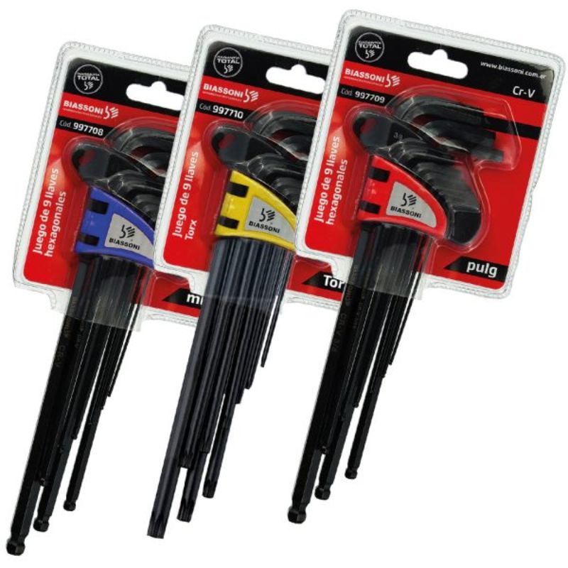 SET LLAVE ALLEN BIASSONI 9 PIEZAS MILIMETRICAS