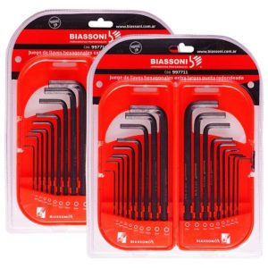 SET LLAVE ALLEN BIASSONI MILIMÉTRICAS/ PULGADAS 18 PIEZAS