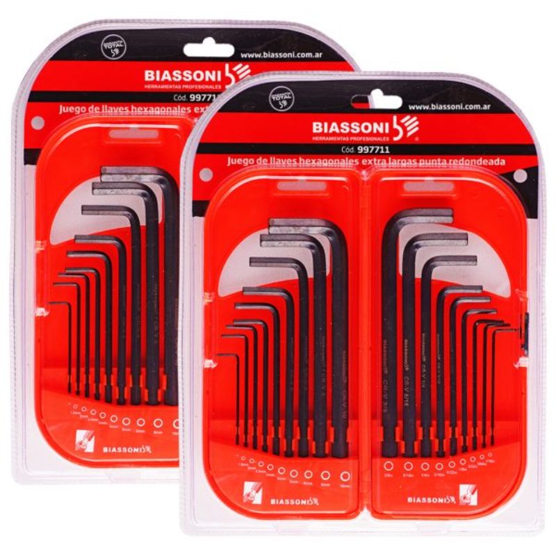 SET LLAVE ALLEN TORX BIASSONI 18 PIEZAS