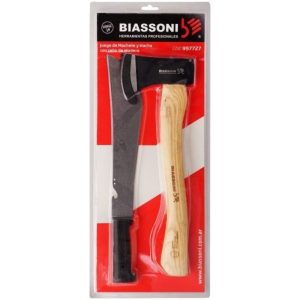 SET MACHETE Y HACHA CABO de MADERA