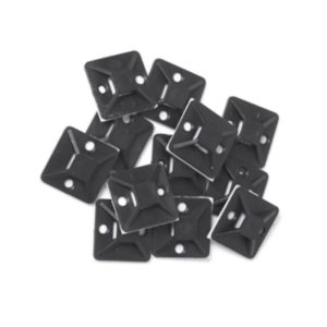 BASES PORTA PRECINTO 19mm x 19mm NEGRO