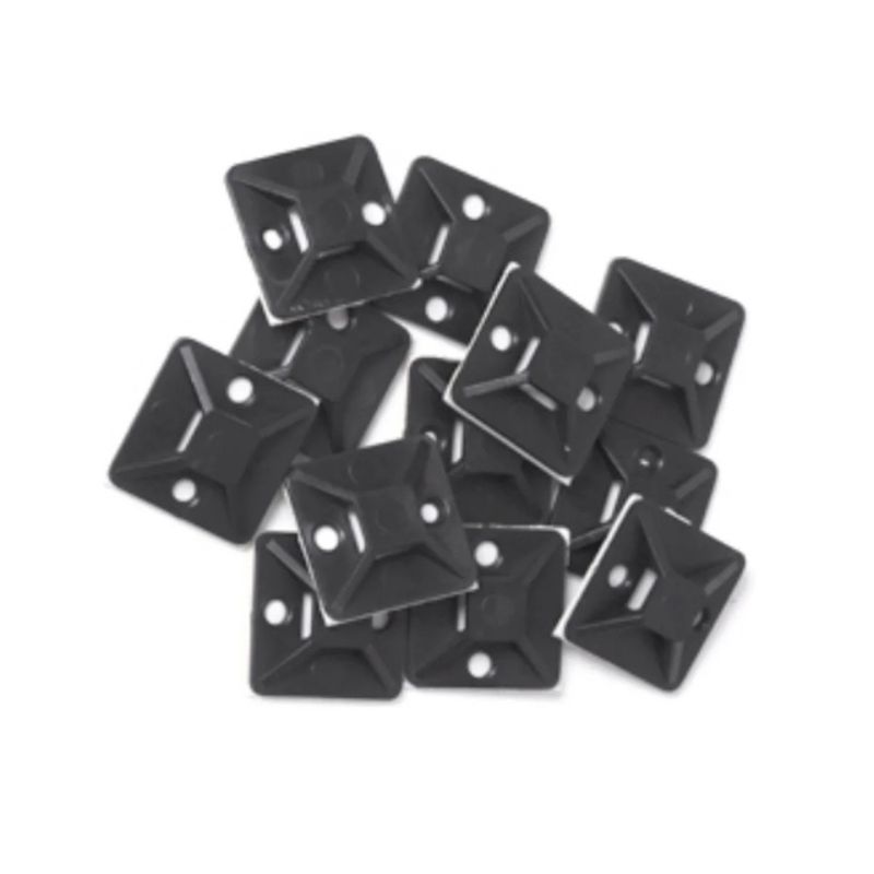 BASES PORTA PRECINTO 19mm x 19mm NEGRO