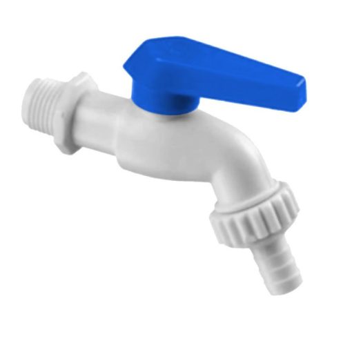 CANILLA ESFÉRICA PVC 1/2" CON PICO 1/2"