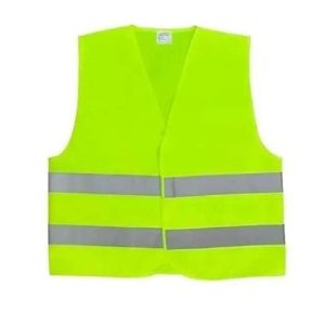 Chaleco Reglamentario de tela color amarillo fluorescente con bandas Reflectantes