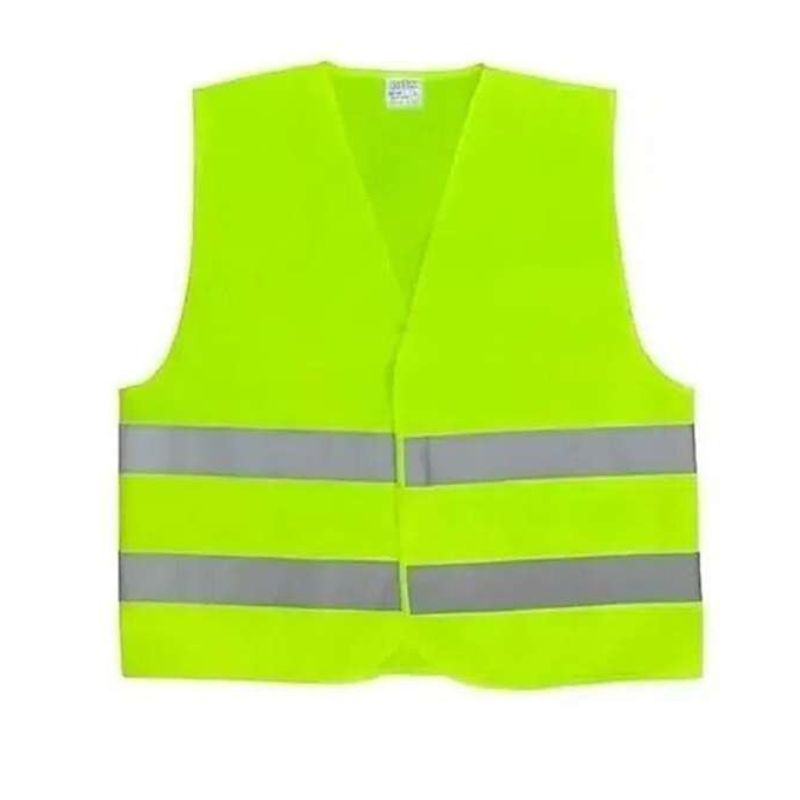 Chaleco Reglamentario de tela color amarillo fluorescente con bandas Reflectantes