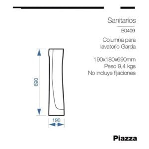 Alternative view of COLUMNA PARA LAVATORIO GARDA