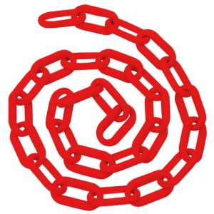 Cadena plastica eslabon 50x30 mm colorROJO (precio por metro)