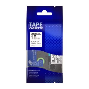 CINTA PARA ROTULADORA LAMINADA 18MM NEGRO SOBRE BLANCO