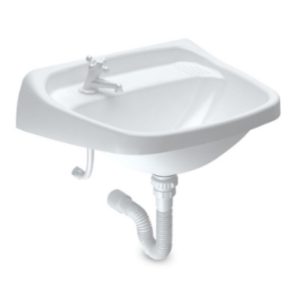 Set lavatorio full - Caja con: Lavatorio Chico, Canilla, Sopapa y Flexibles.Rígido para la carga y Extensible para el desagüe