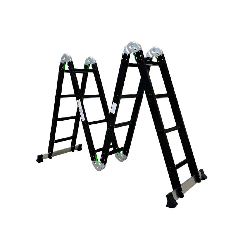 escalera aluminio negro articulada escalones hasta 150kg gloss