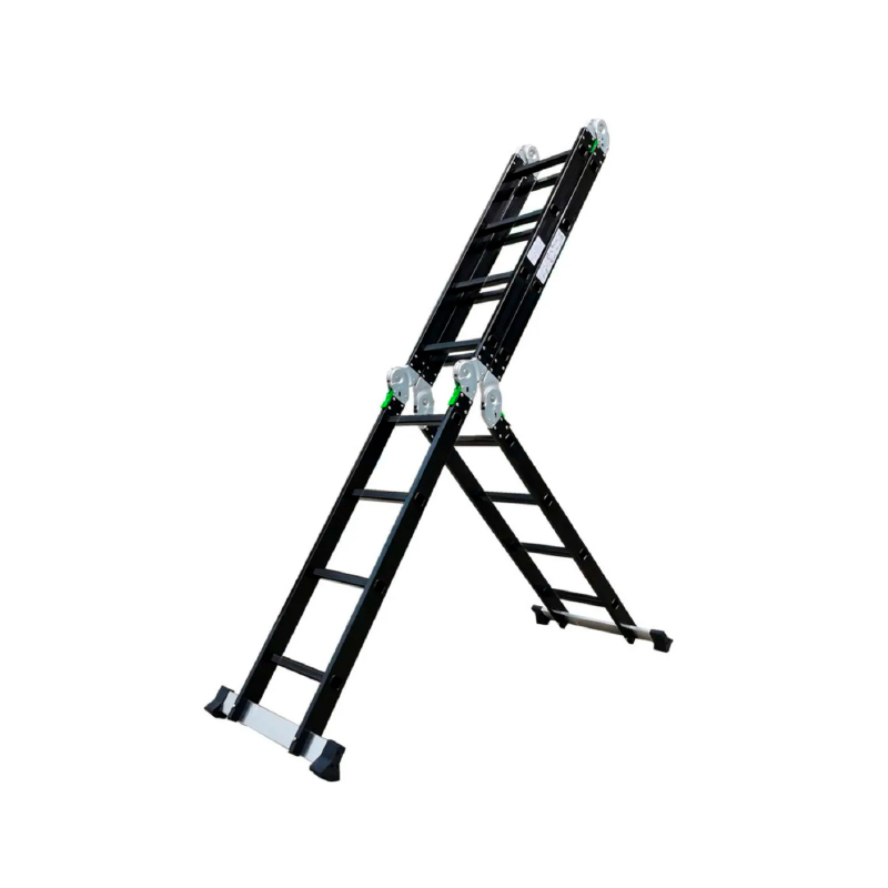 escalera aluminio negro articulada escalones hasta 150kg gloss