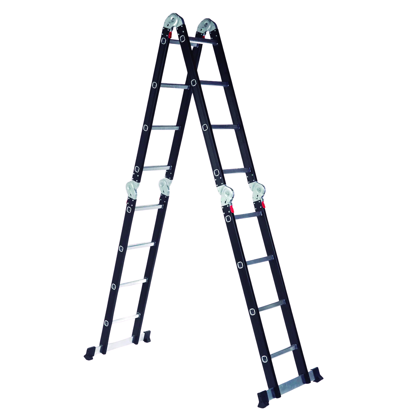 escalera aluminio negro articulada escalones hasta 150kg gloss