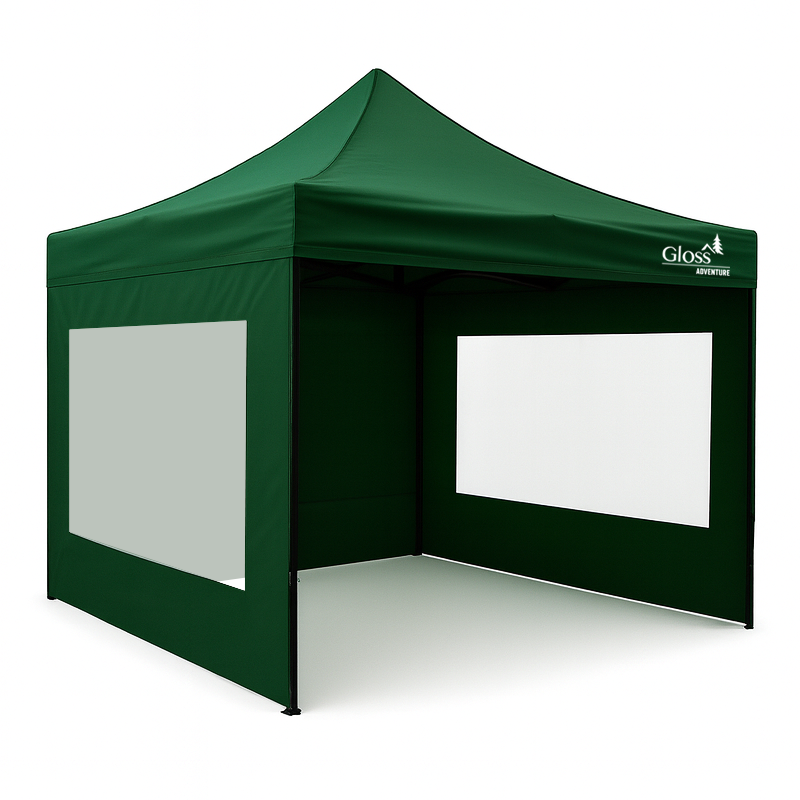 gazebo plegable acero 3 x 3m con 3 paredes gloss