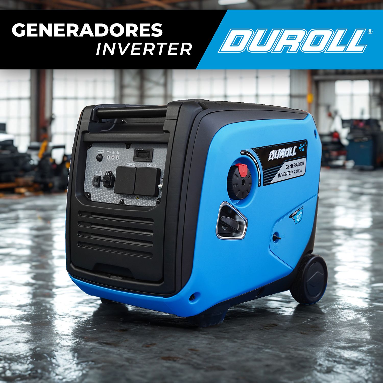 GENERADOR INVERTER INSONORO 4,0KW 223CC ARRANQUE ELÉCTRICO – PANEL USB - Imagen 4