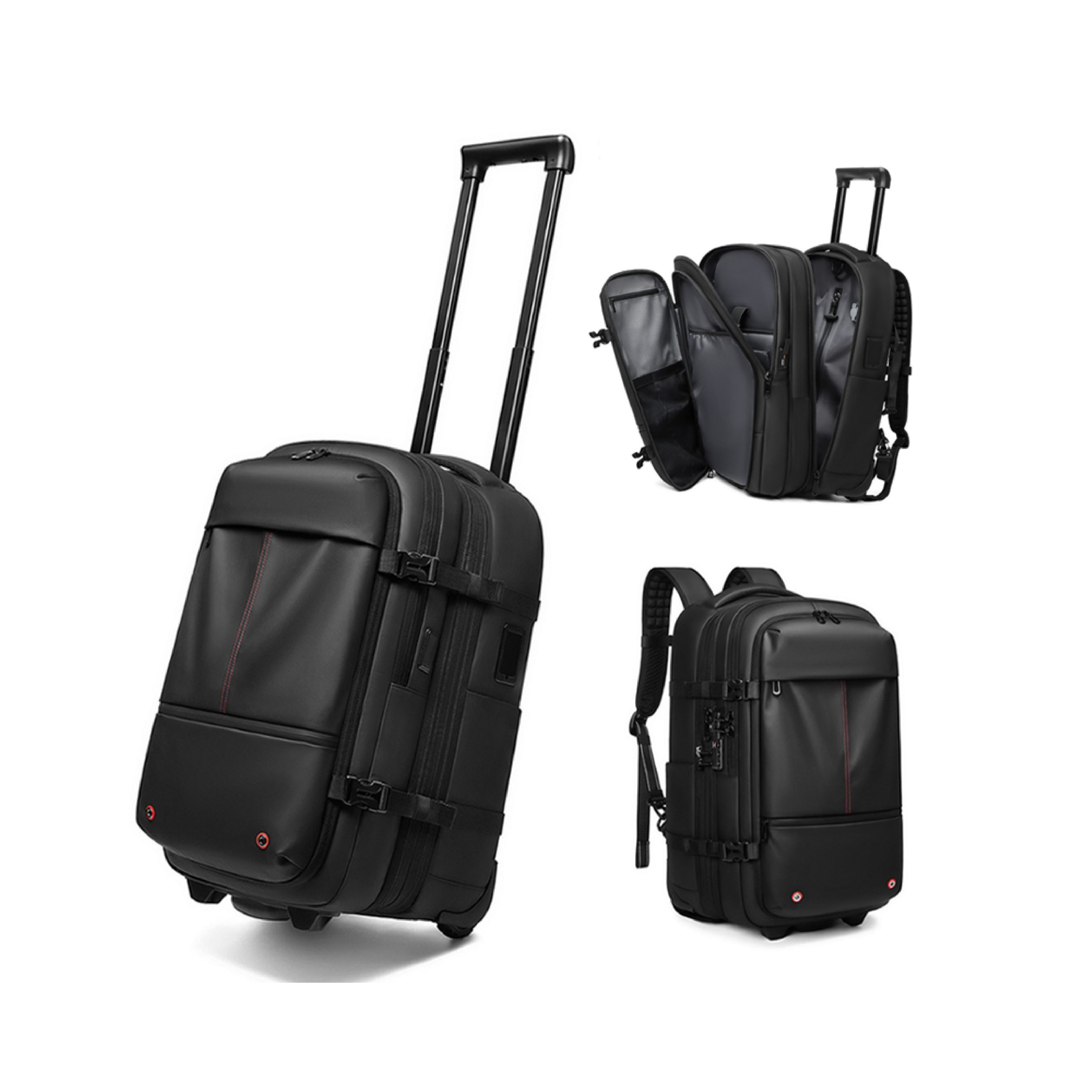 mochila para viaje compresión al vacío bomba aire integrada con ruedas 9222