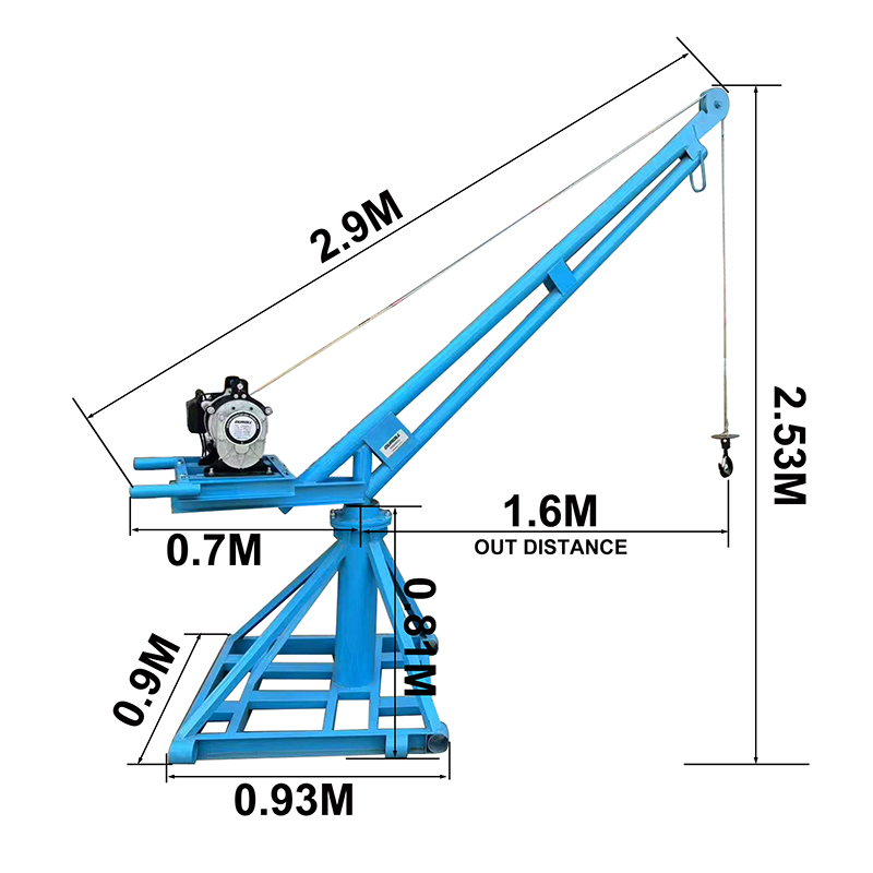 pluma giratoria para guinche obra 500k (sin motor)