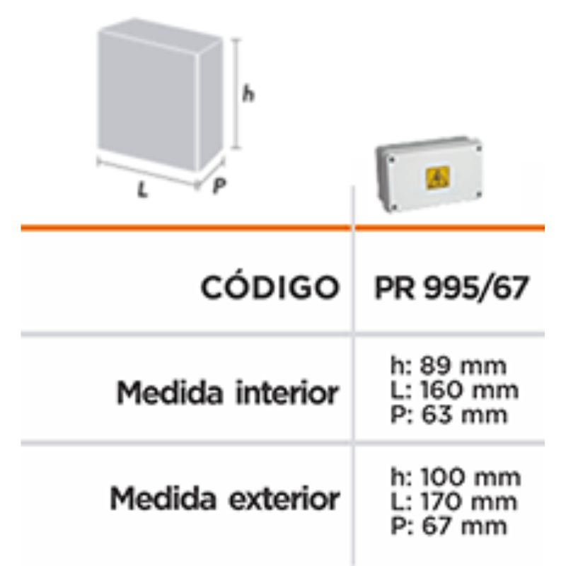 CAJA ESTANCO 170X100X67 BLAN - Imagen 2