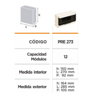 Alternative view of CAJA EMBUTIR INTERP. 285X164X105