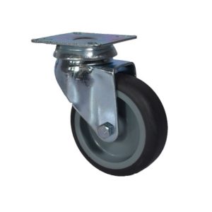 RUEDA PVC GIRATORIA CON BASE 100 MM