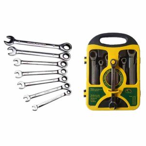 SET LLAVE COMBINADA C/CRIQUE 7PC 8-19