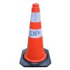 CONO BASE GOMA 750mm RÍGIDO Y 2 BANDAS REFLECTIVAS 10 CM